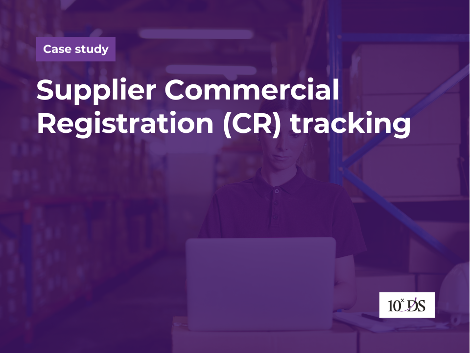 Supplier Commercial Registration (CR) tracking